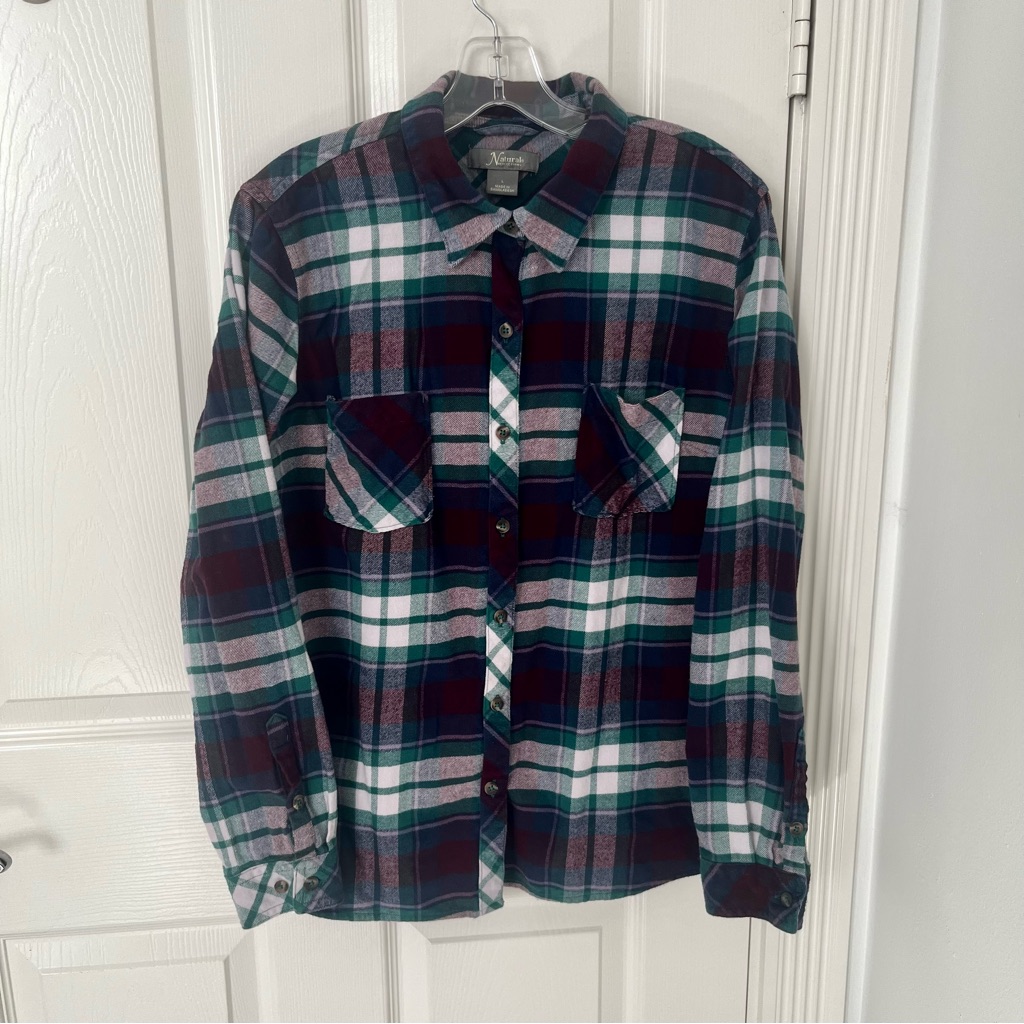 Bass Pro Shop Natural Reflection's Women's Plaid Shirt - Large